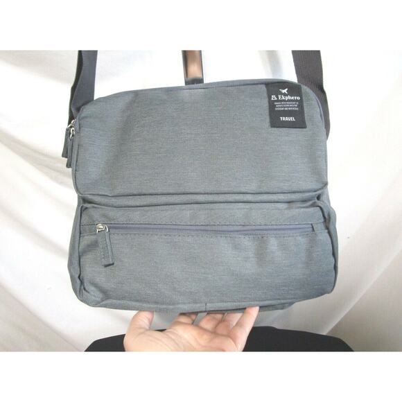 EUC!! Ekphero Small Gray Nylon 10" Padded Tablet Laptop Crossbody Travel Bag - Picture 7 of 12